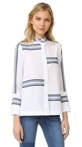 Derek Lam 10 Crosby Bell Sleeve Button Down Shirt
