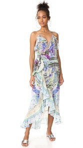 Camilla Long Wrap Frill Dress