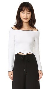 Cedric Charlier Cropped Long Sleeve Sweater