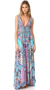 Camilla Festival Friends Long V Neck Drawstring Dress