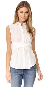 Derek Lam 10 Crosby Twist Front Shirt