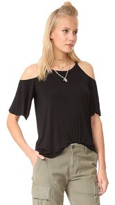 Chaser Cold Shoulder Flounce Sleeve Top