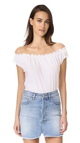 Chaser Off Shoulder Boho Short Sleeve Tee