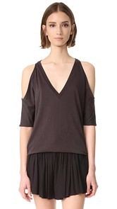 Chaser Cold Shoulder V Neck Dolman Top
