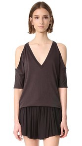 Chaser Cold Shoulder V Neck Dolman Top