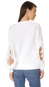 Clu Silk Ruffle Sweatshirt