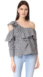 Clu Asymmetrical Top with Ruffle