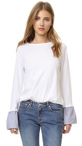 Clu Ruffle Cuff Long Sleeve Tee