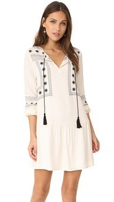 cupcakes and cashmere Vander Embroidered Drop Waist Dress