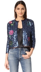 Cynthia Rowley Sequin Intarsia Cardigan