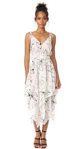Diane von Furstenberg Sleeveless New Scarf Hem Midi Dress