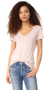 David Lerner Slub Deep V Neck Tee