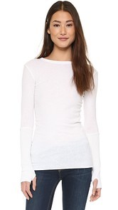 Enza Costa Cuffed Crew Neck Top