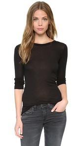 Enza Costa Bold Long Sleeve Crew Neck Tee