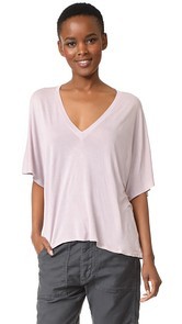 Enza Costa Shortsleeve V Dolman Tee