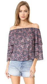 Ella Moss Minori Mosaic Off Shoulder Blouse