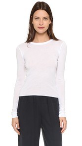 Enza Costa Bold Long Sleeve Crew Neck Tee