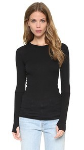 Enza Costa Cuffed Crew Neck Top