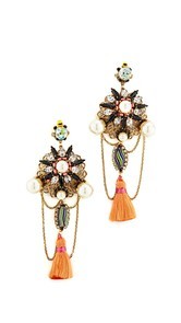 Erickson Beamon Imitation Pearl Safari Tassel Earrings