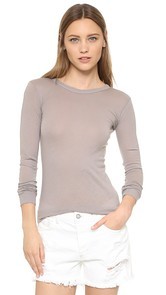 Enza Costa Bold Long Sleeve Crew Neck Tee