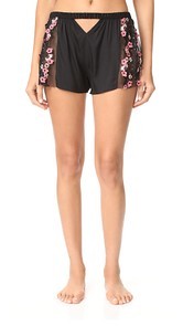 For Love &amp; Lemons Hibiscus Silk Sleep Shorts