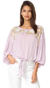 Free People Up And Away Embroidered Top