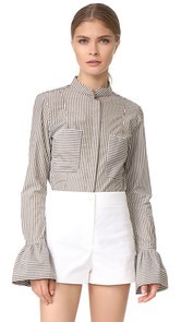 FRAME Striped Fitted Poplin Shirt