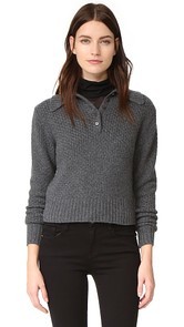 FRAME Button Shawl Collar Sweater