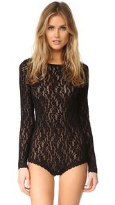 Hanky Panky Ariel Lace Long Sleeve Bodysuit