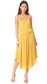 Halston Heritage Shirred Midi Dress