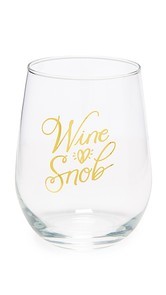 Gift Boutique Wine Snob Stemless Wine Glass