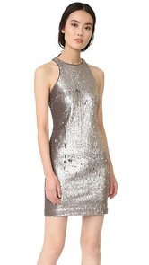 Halston Heritage Racer Back Sequined Dress