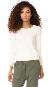 MONROW Open Knit Vintage Raglan Sweatshirt
