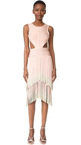 Herve Leger Fringe Sleeveless Dress