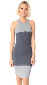 MONROW Two Tone Tie Dye Sporty Tank Dress