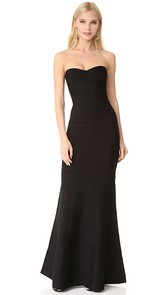 Herve Leger Strapless Gown