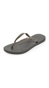Havaianas Slim Logo Metallic Flip Flops