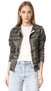 MONROW Camo Zip Up Hoodie