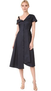 Jason Wu Asymmetrical Lace Up Dress