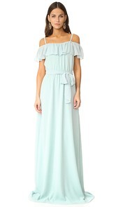 Joanna August Nikki Off Shoulder Ruffle Gown