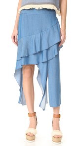 Jonathan Simkhai Fluid Chambray Hanging Skirt