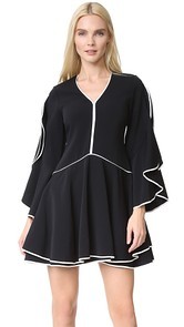 Jonathan Simkhai Classic Crepe Ruffle Sleeve Dress