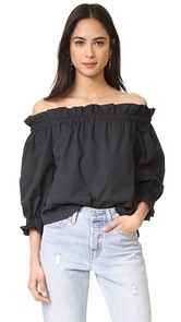 LIV Off the Shoulder Poplin Top
