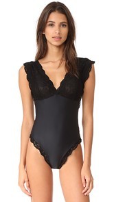 Les Coquines Cara Lace Cap Sleeve Bodysuit