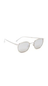 Linda Farrow Luxe Round Mirrored Sunglasses