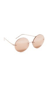 Linda Farrow Luxe Round Rose Gold Plated Sunglasses