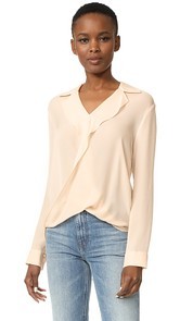 LAGENCE Rita Drape Front Blouse