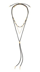 Madewell Black Cord Lariat Layer Necklace
