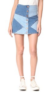 Madewell Pieced Jean Skirt