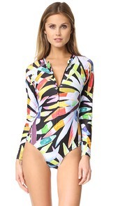 Mara Hoffman Marimba Zip Front Rash Guard